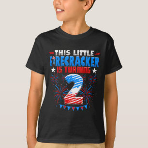 Kids This Little Firecracker Is Turning 2 Birthday T-Shirt