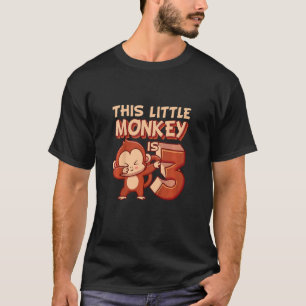 Kids This Little Monkey Is 3 Monkey Ape Animale 3r T-Shirt