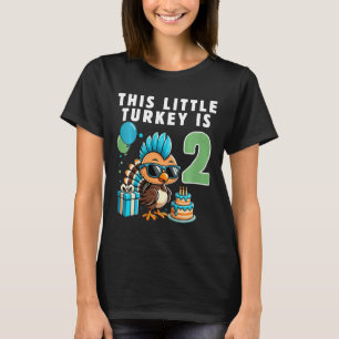 Kids This Little Turkey Is 2 Thanksgiving Day T-Shirt