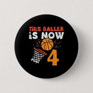 Kids This Ller Is Now 4 Sketll 4th Birthday Bday B 6 Cm Round Badge