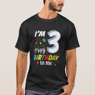 Kids Three 3yr 3rd Happy Birthday To Me 3 Years Ol T-Shirt