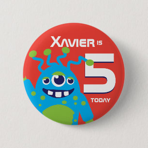 Kids three eyed alien name age button