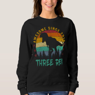 Kids Three Rex 3rd Birthday Third Dinosaur 3 Year Sweatshirt