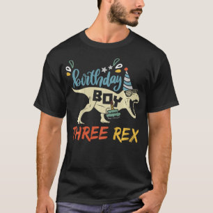 Kids Three Rex Birthday Dinosaur for 3rd Birthday  T-Shirt