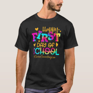 Kids Tie Dye School Secretary Happy First Day Of S T-Shirt