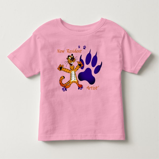 Kids Tiger Tracks Artsy Toddler T-Shirt (Front)