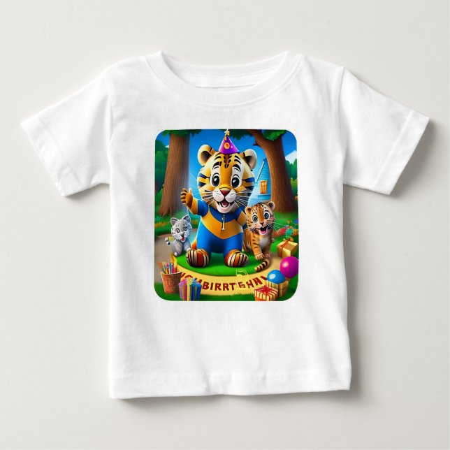 Kids  Tiger's Neighborhood 2nd Birthday Baby T-Shirt (Front)