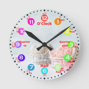 Kids Time Learning  Round Clock
