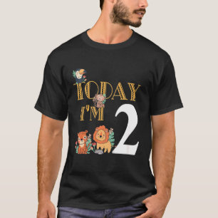 Kids Today Im 2 Children Kids Birthday Animals Zoo T-Shirt
