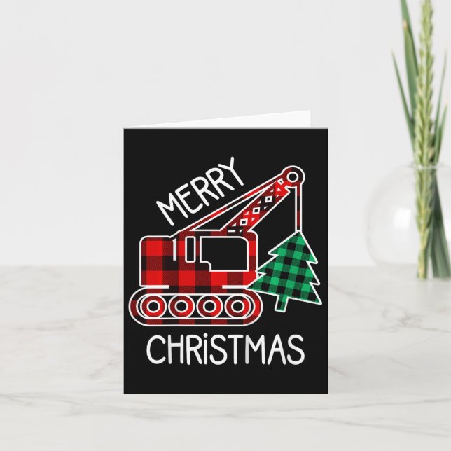 Kids Toddler Christmas Truck Boy Xmas Excavator Pl Card (Front)
