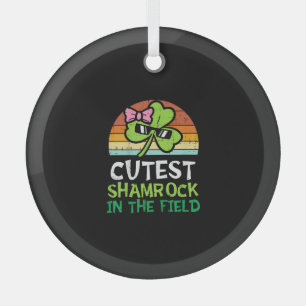Kids Toddler Girls St Patricks Day Cutest Shamrock Glass Tree Decoration