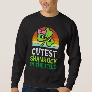 Kids Toddler Girls St Patricks Day Cutest Shamrock Sweatshirt