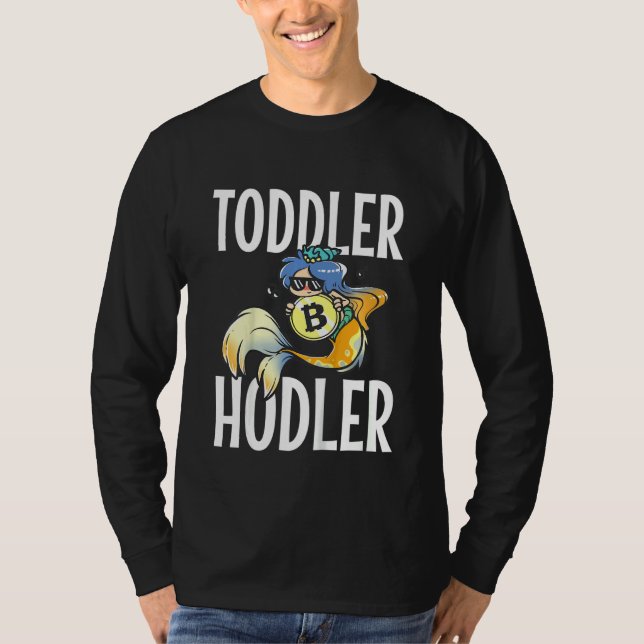 Kids Toddler Hodler Bitcoin Mermaid with Sunglasse T-Shirt (Front)