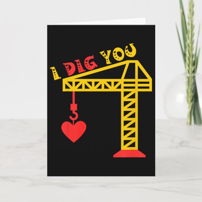 Kids Toddler Little Boy Construction Valentine Day Card (Front)