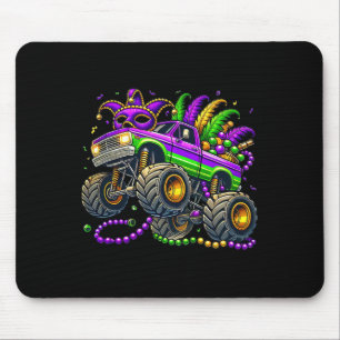 Kids Toddler Mardi Gras Monster Truck Mouse Pad