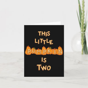 Kids Toddler's 2nd Birthday Fall Pumpkin Theme Par Card