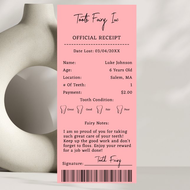 Kids Tooth Fairy Letter Certificate 1st Tooth Lost Invitation (Creator Uploaded)