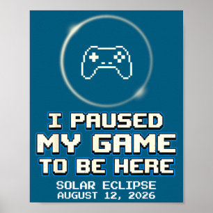 Kids Total Solar Eclipse Totality Gamer Poster
