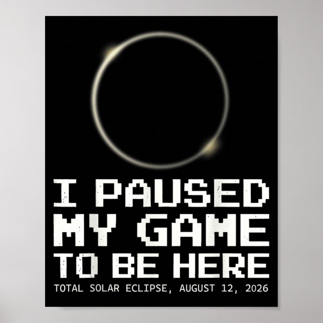Kids Total Solar Eclipse Totality Gamer Poster (Front)