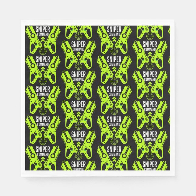 Kids Toy Gun Battle Christmas Napkin (Front)