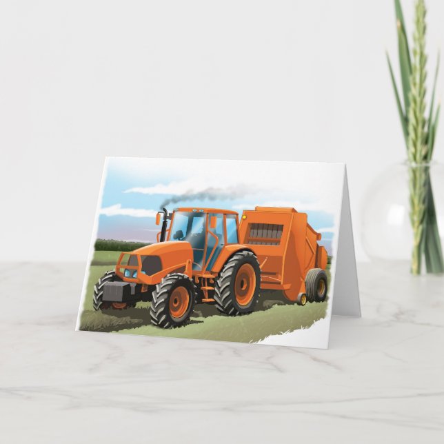kids tractor birthday card (Front)