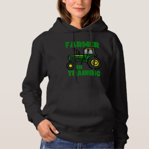 Kids Tractor Boy Farmer In Training Farming Tract Hoodie