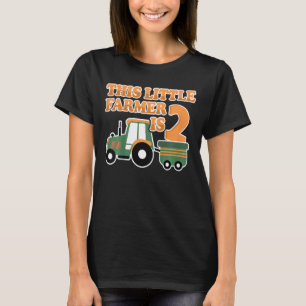 Kids Tractor I Am 2 Years Boy Tractor Farm 2 Birth T-Shirt