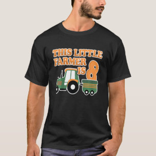 Kids Tractor I Am 8 Years Boy Tractor Farm 8 Birth T-Shirt