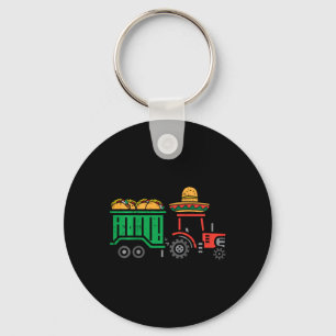 Kids Tractor Tacos Funny Toddler Boys Cinco De May Key Ring