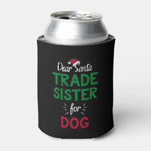 Kids Trade With Santa Funny Christmas Dog Gift Can Cooler