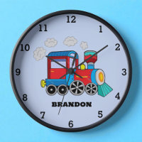 Kids Train Boys Blue Custom Name