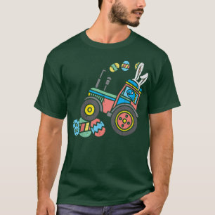 Kids Tre Bunny Tractor Crushing Eggs Easter Boys K T-Shirt
