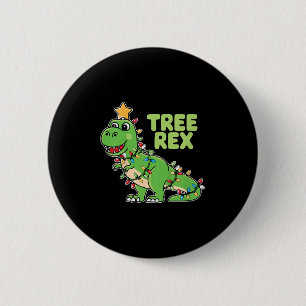 Kids Tree Rex Kids Christmas Dinosaur Pun 6 Cm Round Badge