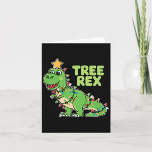 Kids Tree Rex Kids Christmas Dinosaur Pun  Card