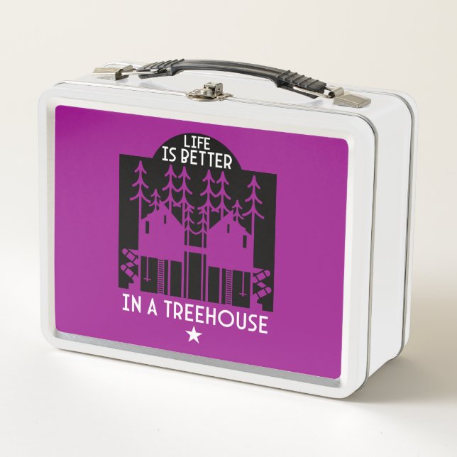 Kids Treehouse Back To School Boy Metal Lunch Box (Front)