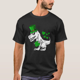Kids Trex Dino Cute Baby Boy St Patrick Day Funny T-Shirt