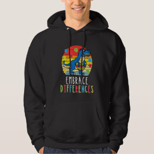 Kids Trex Dino Embrace Differences Toddler Boys Au Hoodie