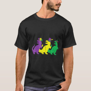 Kids Trex Dinos Purple Yellow Green Toddler Boys M T-Shirt
