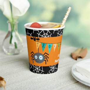 Kids Trick or Treat Spider Halloween Paper Cups