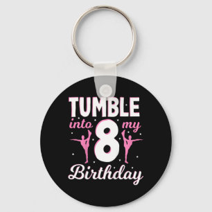 Kids Tumble Into 8 Birthday - Gymnastic 8th Key Ring