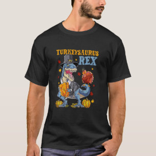 Kids Turkeysaurus Rex Dab Turkey Dino Toddler Boys T-Shirt