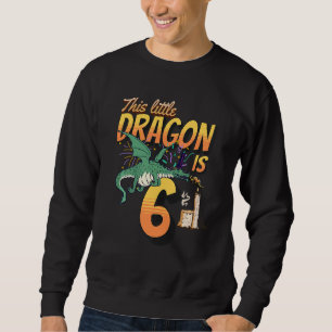 Kids Turning 6 Years Old Birthday Kids Boy Dragon  Sweatshirt