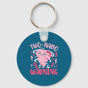Kids Two-nado Warning 2nd Birthday Nk Tornado Birt Key Ring