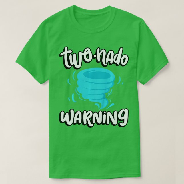Kids Twonado Warning 2nd Birthday Tornado Themed B T-Shirt (Design Front)