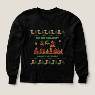 Kids Ugly Christmas Sweater Santa Shirt