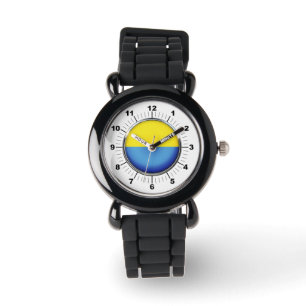 Kid's Ukraine flag Silver Glitter Strap Watch