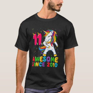 Kids Unicorn 11 Yrs Old Floss Like A Boss 11th Bir T-Shirt