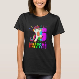 Kids Unicorn 5 Birthday 5 Years Awesome since 2017 T-Shirt