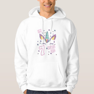 Kids Unicorn 7th birthday i'm 7 years old girl uni Hoodie