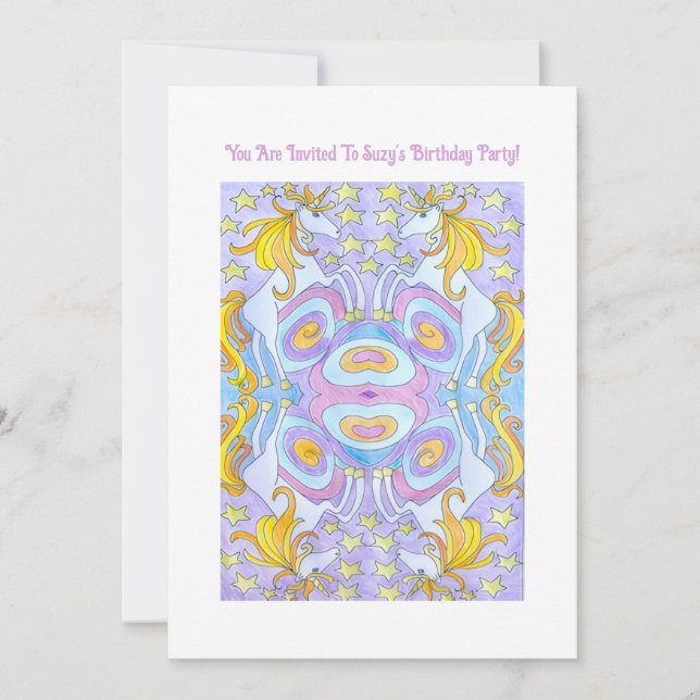 Kids Unicorn Birthday Invitation (Front)
